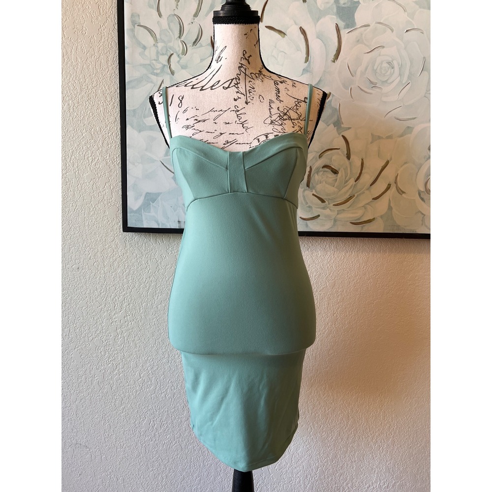 Intimately Free People Mint Green Bodycon Slip Dress Cutout Back Small